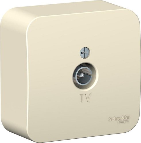 Розетка TV Коннектор накладная Systeme Electric Blanca 1-м. молочный фото Розетка TV Коннектор накладная Systeme Electric Blanca 1-м. молочный картинка